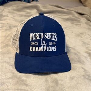 Blue and White World Series Champions Cap